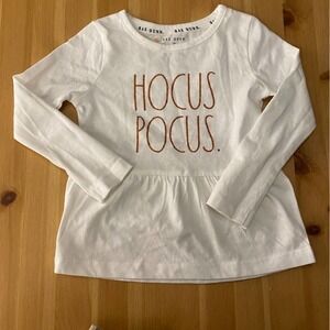 Hocus Pocus Rae Dunn White gold 3t long sleeve Top tunic